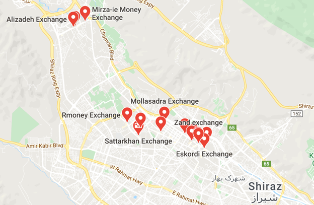 AUTHORIZED AND REPUTABLE SARAFI EXCHANGE OFFICES IN / DAR SHIRAZ CITY AND MA'ALI ABAD REGION
